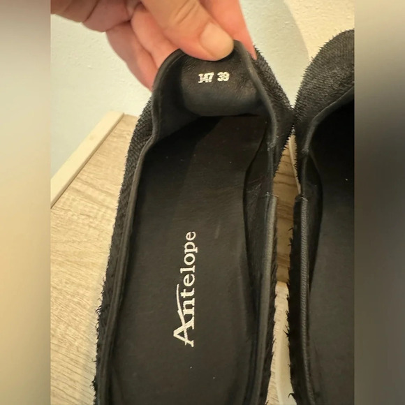 Antelope Sail Away Black Textured Slip On Shoes Leather Boho  Size 39 US 8 - Picture 7 of 9